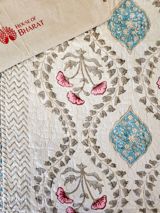 Handmade Block Printed Bed Cover - Traditional